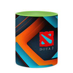 Кружка 3D Dota 2 абстракция из линий, цвет: 3D-белый + светло-зеленый — фото 2