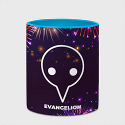 Кружка 3D Праздничный Evangelion, цвет: 3D-белый + небесно-голубой — фото 2