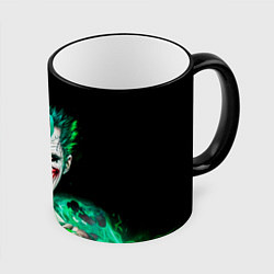 Кружка 3D Безумный клоун Джокер, цвет: 3D-черный кант