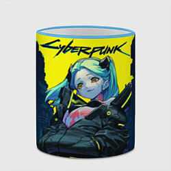 Кружка 3D Rebecca cyberpunk, цвет: 3D-небесно-голубой кант — фото 2