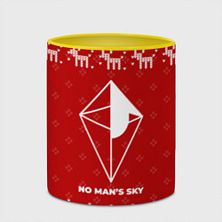 Кружка 3D Новогодний No Mans Sky с оленями, цвет: 3D-белый + желтый — фото 2