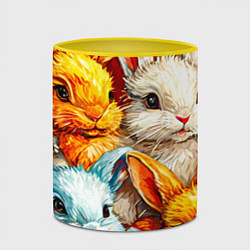 Кружка 3D Милые зайки, цвет: 3D-белый + желтый — фото 2