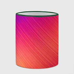 Кружка 3D Градиент в косую полоску, цвет: 3D-зеленый кант — фото 2