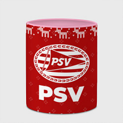 Кружка 3D Новогодний PSV с оленями, цвет: 3D-белый + розовый — фото 2