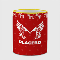 Кружка 3D Новогодний Placebo с оленями, цвет: 3D-желтый кант — фото 2