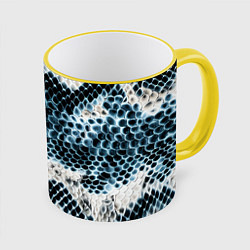 Кружка 3D Из кожи змеи, цвет: 3D-желтый кант
