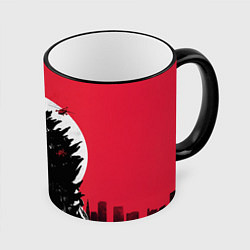 Кружка 3D Godzilla destroys the city, цвет: 3D-черный кант