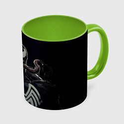 Кружка 3D Веном - черная смерть, цвет: 3D-белый + светло-зеленый