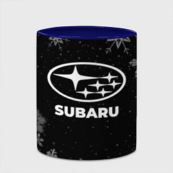 Кружка 3D Снежный Subaru, цвет: 3D-белый + синий — фото 2