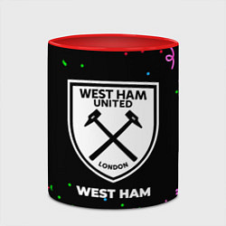 Кружка 3D West Ham конфети, цвет: 3D-белый + красный — фото 2