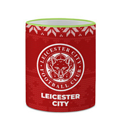 Кружка 3D Новогодний Leicester City, цвет: 3D-светло-зеленый кант — фото 2