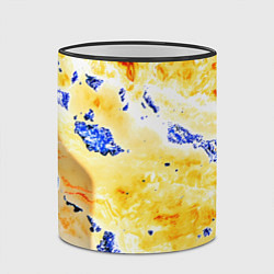 Кружка 3D Сине-золотая абстракция, цвет: 3D-черный кант — фото 2