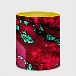 Кружка 3D Абстракция красно-голубая, цвет: 3D-белый + желтый — фото 2