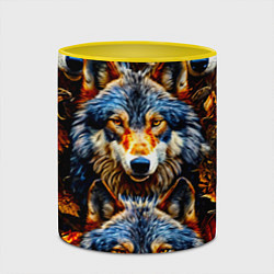 Кружка 3D Волчары, цвет: 3D-белый + желтый — фото 2
