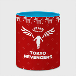 Кружка 3D Новогодний Tokyo Revengers с оленями, цвет: 3D-белый + небесно-голубой — фото 2