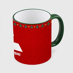Кружка 3D Mitsubishi new year, цвет: 3D-зеленый кант