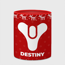 Кружка 3D Новогодний Destiny с оленями, цвет: 3D-белый + красный — фото 2