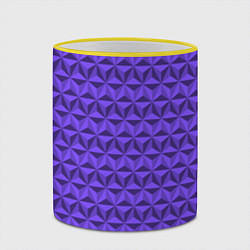 Кружка 3D Фиолетовые грани, цвет: 3D-желтый кант — фото 2