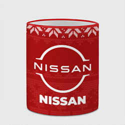 Кружка 3D Новогодний Nissan, цвет: 3D-красный кант — фото 2