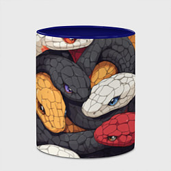 Кружка 3D Разноцветные змеи, цвет: 3D-белый + синий — фото 2