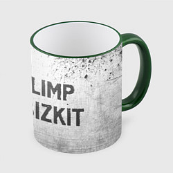 Кружка 3D Limp Bizkit - white gradient по-горизонтали, цвет: 3D-зеленый кант