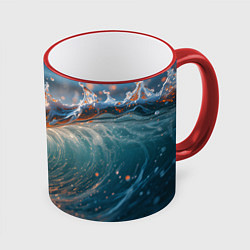 Кружка цветная Волна и блики солнца