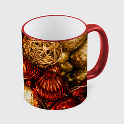 Кружка 3D Новогоднее ёлочное украшение, цвет: 3D-красный кант