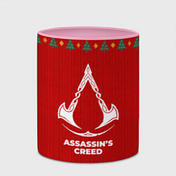 Кружка 3D Assassins Creed new year, цвет: 3D-белый + розовый — фото 2