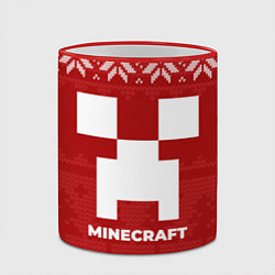 Кружка 3D Новогодний Minecraft, цвет: 3D-красный кант — фото 2