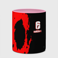Кружка 3D Rainbow six краски абстрактные, цвет: 3D-белый + розовый — фото 2