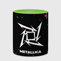 Кружка 3D Metallica конфети, цвет: 3D-белый + светло-зеленый — фото 2