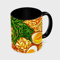Кружка 3D Суп рамен, цвет: 3D-белый + черный