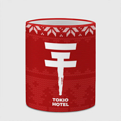 Кружка 3D Новогодний Tokio Hotel, цвет: 3D-красный кант — фото 2