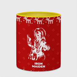 Кружка 3D Новогодний Iron Maiden с оленями, цвет: 3D-белый + желтый — фото 2