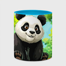 Кружка 3D Пандочка в лесу, цвет: 3D-белый + небесно-голубой — фото 2
