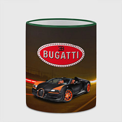 Кружка 3D Bugatti on the night route, цвет: 3D-зеленый кант — фото 2