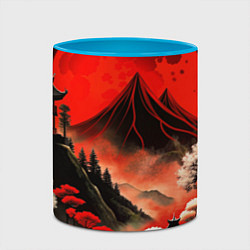 Кружка 3D Япония природа в красном цвете, цвет: 3D-белый + небесно-голубой — фото 2