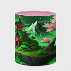 Кружка 3D Green nature Japan, цвет: 3D-белый + розовый — фото 2