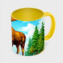 Кружка цветная Лось в лесу