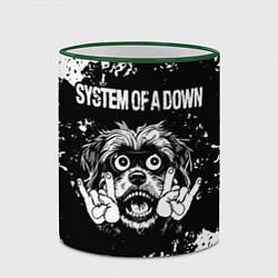 Кружка 3D System of a Down рок пес, цвет: 3D-зеленый кант — фото 2