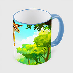 Кружка цветная Газель в лесу