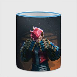 Кружка 3D Вай в силовых перчатках Аркейн, цвет: 3D-небесно-голубой кант — фото 2