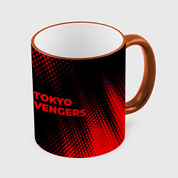 Кружка 3D Tokyo Revengers - red gradient по-горизонтали, цвет: 3D-оранжевый кант