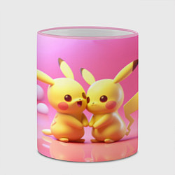 Кружка 3D Пикачу 14 февраля, цвет: 3D-розовый кант — фото 2