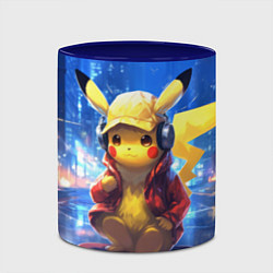 Кружка 3D Диджей Пикачу, цвет: 3D-белый + синий — фото 2