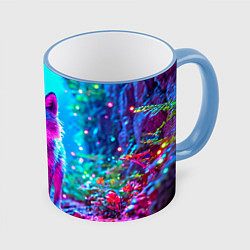 Кружка 3D Сказочный волчок, цвет: 3D-небесно-голубой кант