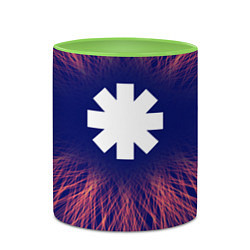 Кружка 3D Red Hot Chili Peppers red energy, цвет: 3D-белый + светло-зеленый — фото 2