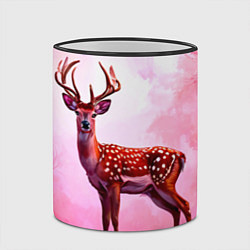 Кружка 3D Олень в розовом свете, цвет: 3D-черный кант — фото 2