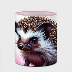 Кружка 3D Ежик в розовом свете, цвет: 3D-розовый кант — фото 2