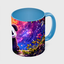 Кружка 3D Панда и космическое небо, цвет: 3D-белый + небесно-голубой